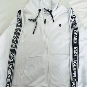 Sporty Karl Lagerfeld jacket in the color white.